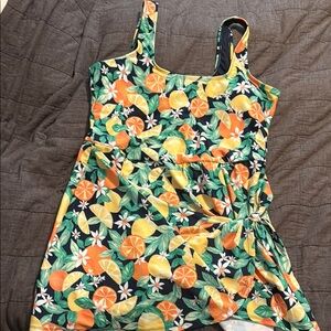 Tropical Print Swimsuit with Lemons and Oranges